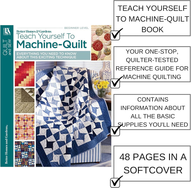 Leisure Arts BHG Teach Yourself to Machine Quilt Quilting Book