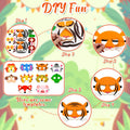 33PCS Jungle Safari Crafts - Felt Animal DIY Arts Kit, Birthday Party Favors Activities Supplies in Bulk