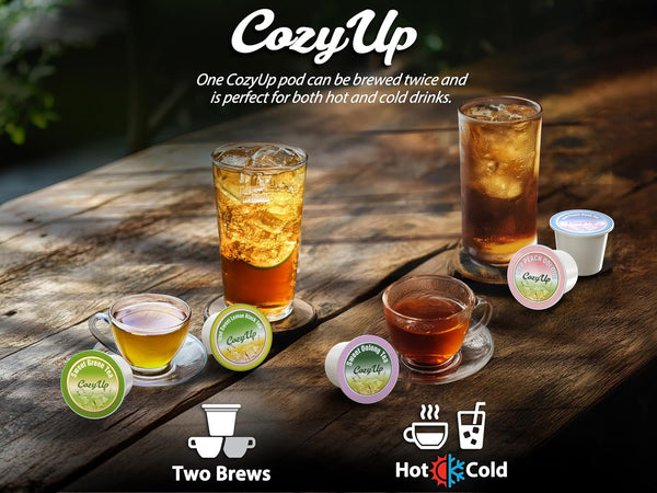 Cozy up 10 Flavors Variety Tea Sampler Compatible with Keurig K-Cup Brewers, 100-Count