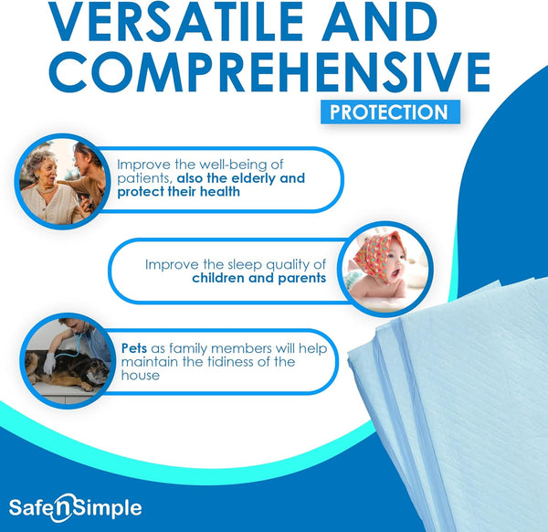Incontinence Bed Pads - 10 Pack 30" X 36" - Waterproof Medical Pads for Seniors, Pets & Babies - Hospital Disposable Pee Underpads for Bed - Adult