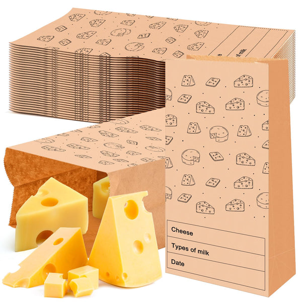 30 Count Cheese Storage Bags for Refrigerator 10.6 X 6 Inches Cheese Paper Bags, Sandwiches, Wrapping