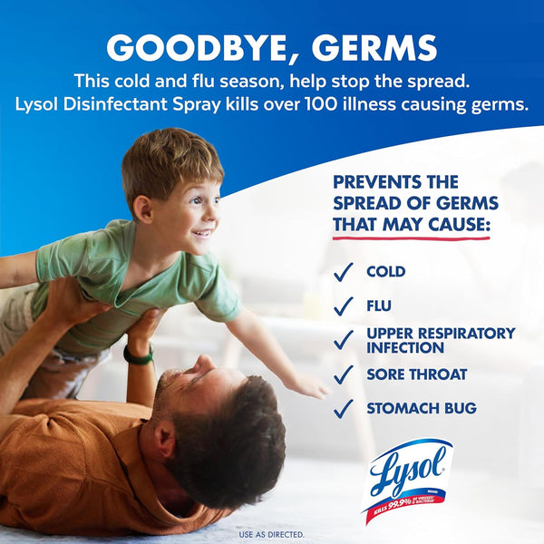 Lysol Disinfectant Spray, Sanitizing and Antibacterial Spray, for Disinfecting and Deodorizing, Early Morning Breeze, 19 Fl Oz (Pack of 2),