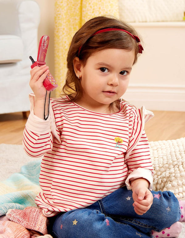 B. Toys- Hellophone- Red- Pretend Play Toy Cell Phone â Kids Play Phone with Light Sounds and Songs â Toddler Phone with Message Recorder- 18