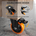 4 Inch Caster Wheels, Casters Set of 4, Heavy Duty Casters with Brake 2200 Lbs, Locking Industrial Swivel Top Plate Casters Wheels for Furniture