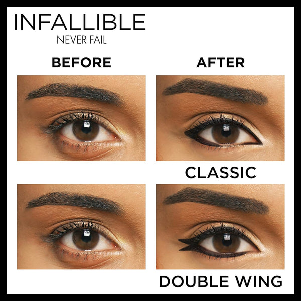 L'Oreal Paris Makeup Infallible Never Fail Original Mechanical Pencil Eyeliner with Built in Sharpener, Black Brown, 0.008 Oz., 2 Count