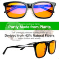 XL Orange Blue Light Blocking Glasses for Better Sleep - 99.5% Premium Acetate Computer Migraine Glasses for Men - Amber Tint Gaming Glasses - TV
