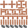 Cozy Tower 36 Pcs Drip Irrigation Kit 1/2 Inch Drip Irrigation Fittings Parts, Irrigation Tubing Fittings Hose Barbed Connectors, Including 2