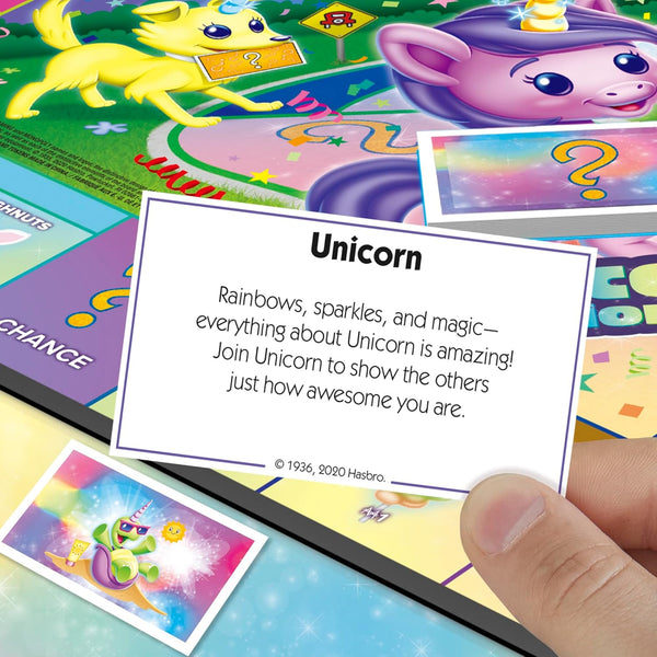 Monopoly Junior: Unicorn Edition Board Game | Magical-Themed Indoor Family Game | 2 to 4 Players | Preschool Games | Kids Gifts | Ages 5 and up