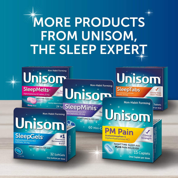 Unisom Nighttime Sleep-Aid Gels, Diphenhydramine HCI 50Mg, 100 Count