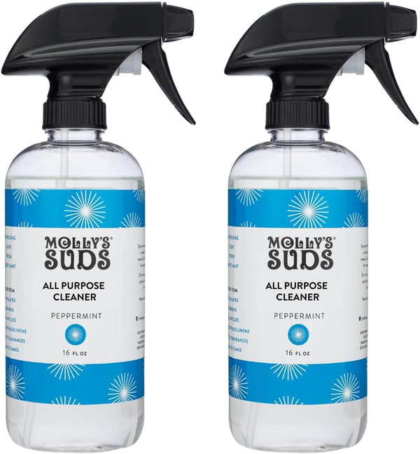 Molly'S Suds All Purpose Cleaner | Multi Surface Household Spray (Powerful, Versatile) | Clean, Simple Ingredients | Peppermint, 16 Oz (2 Pack)