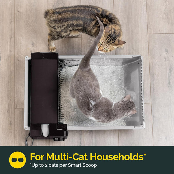 Pet Zone Self Cleaning Automatic Cat Litter Box - Smart Scoop Cat Litter Box with 6 Bags & Carbon Filter for up to Two Cats 6-16 Pounds