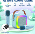 Mini Karaoke Machine for Kids Teen Adults, Kids Karaoke Machine with 2 Wireless Microphones and LED Lights Toys for Christmas Birthday Party,