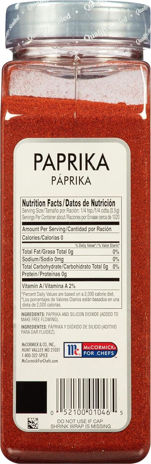 McCormick Culinary Paprika, 18 oz - One 18 Ounce Container of Sweet Paprika Seasoning, Perfect with Chicken, Pork, Beef Marinades and Dressings 18