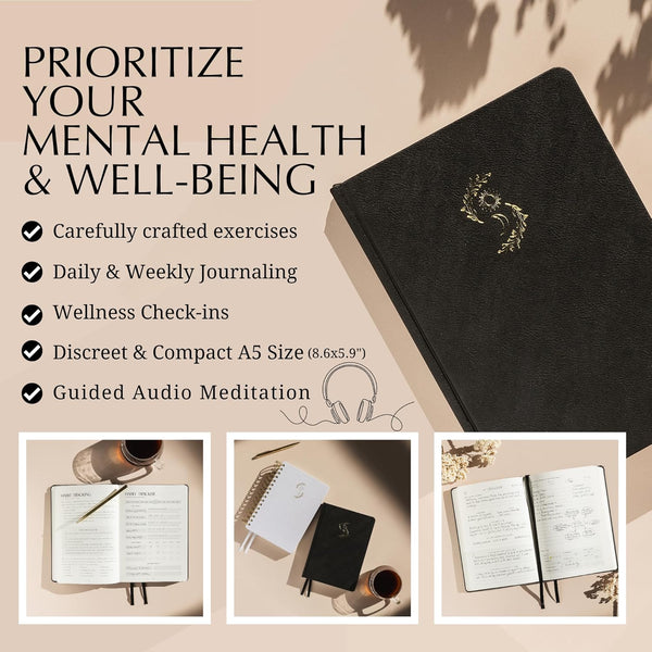 FINDING BALANCE 100-Day Mental Health Journal â Daily Journal with Prompts for Mindfulness, Self-Care & Healing â Anxiety & Depression Relief