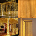 Vigdur Led Curtain String Lights, 8FT Window Fairy Lights for Bedroom with 210 Warm LEDs, Hanging Twinkle Indoor String Light for Party Wedding
