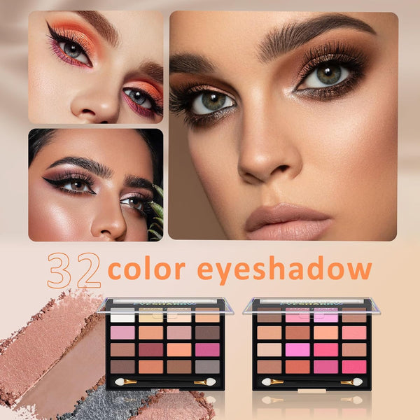 All in One Makeup Kit for Women Full Kit, Includes Eyeshadow,Foundation,Eyeliner,Mascara,Eyebrow Pencil,Contour Stick, Makeup Brush, Makeup