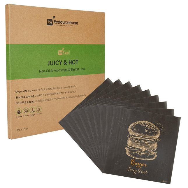 Restaurantware-Rw Base 12 Inch Deli Papers, 200 Juicy and Hot Sandwich Wrapping Papers - No Added PFAS, Greaseproof, Kra