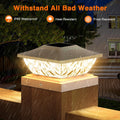 Solar Post Cap Lights Outdoor 6 Pack, 2 Mode Bright Fence Post Solar Lights Outdoor Waterproof, Deck Fence Post Cap Light Solar Powered for 4X4