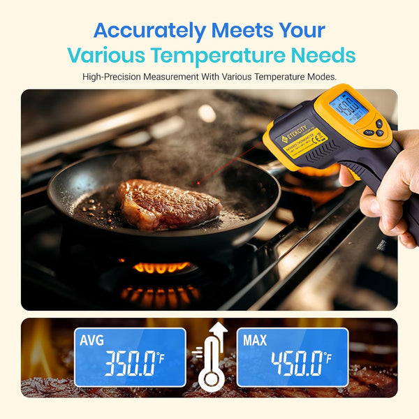 Etekcity Infrared Thermometer Laser Temperature Gun 774, Meat Food Candy Oven Thermometer for Griddle Accessories, Heat Gun for Cooking