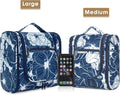 Hanging Toiletry Bag for Women Travel Makeup Bag Organizer Toiletries Bag for Cosmetics Essentials Accessories (Large, Blue Lotus)