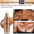 Shimmer Oil 100ml, Moisturizing Long Lasting Body Luminizer Face Brighten, Waterproof Liquid Illuminator Glow, Glitter Oil Highlighter Summer