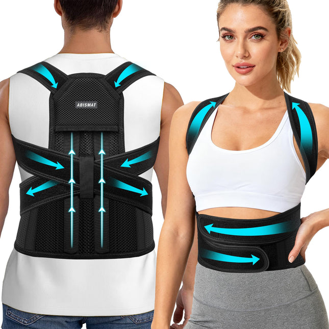 Back Brace Posture Corrector for Men and Women, Adjustable Shoulder Straightener Full Back Support, Upper and Lower Back