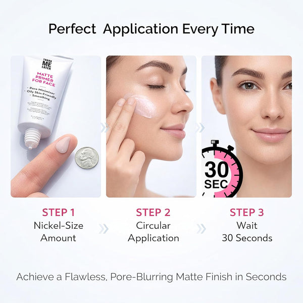 Elizabeth Mott Thank Me Later Face Primer - Mattifying Makeup Base Primer for Shine and Oil Control - Pore Minimizer, Hides Wrinkles and Fine