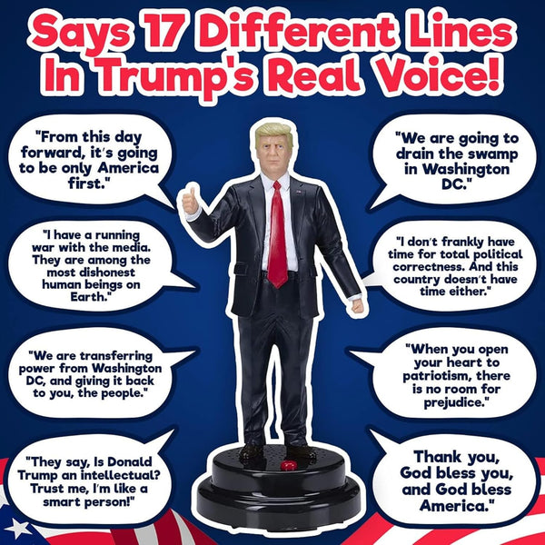 Talking Donald Trump Figure Speaks Multiple Lines in Donalds Real Voice - Trump Fathers Day, Presidential Desktop Collection, Unique Patriotic Dad