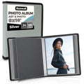 Dunwell Photo Album 8X10 (Silver) with Black Mounting Paper, 8 X 10 Photo & Art Portfolio Presentation Book, 24 Sleeves, Displays 48 Pages,