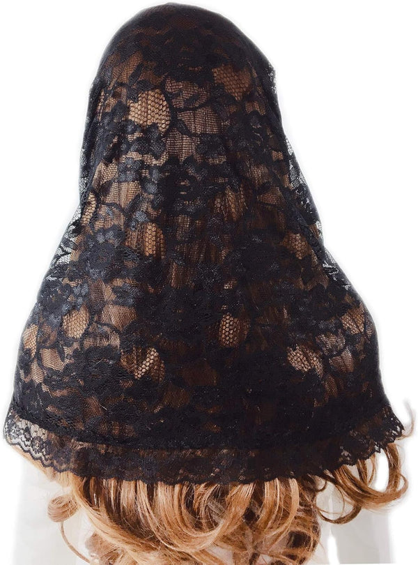 PAMOR Infinity Chapel Veil Floral Latin Mass Head Covering Lace Scarf Mantilla Veils for Church