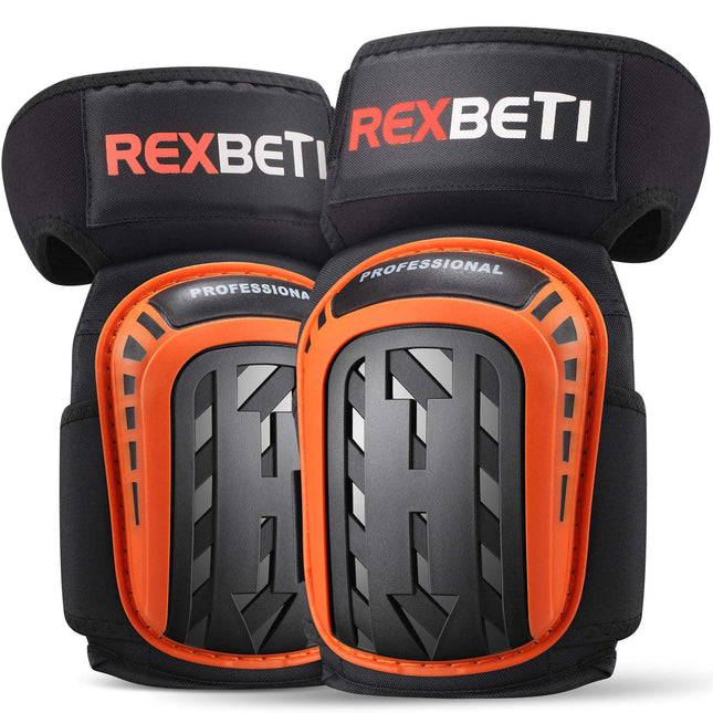 REXBETI Knee Pads for Work, Construction Knee Pads for Men, Heavy Duty Comfortable Anti-Slip Foam Gel Knee Pads for Gard