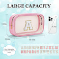 YOOLIFE Graduation Teacher Gifts Initial Clear Makeup Bag Birthday Gift Travel Toiletry Bag Preppy Cosmetic Bag Birthday Gift for Girls Kids