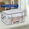80L Clear Large Storage Bag, Clothes Storage Containers for Organizing Closet, Bedroom, Underbed, Comforters, Clothing, Blankets, Pillow, Foldable