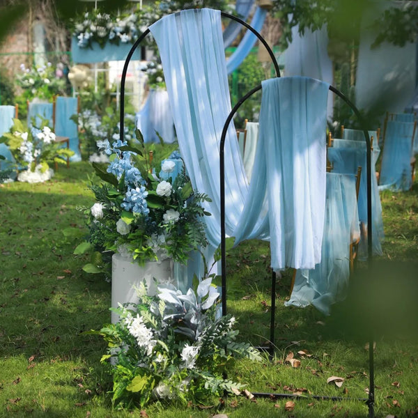 Wokceer Emerald Green Wedding Arch Draping Fabric Backdrop 3 Panels 28.7" X 20FT Sheer Drapes Fabric for Wedding Arbor Ceremony Party