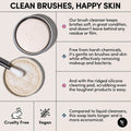Solid Makeup Brush Cleanser Soap with Silicone Cleaning Pad, Cleans Natural & Synthetic Brushes, Vegan, Cruelty-Free, Natural Ingredients, Vanilla