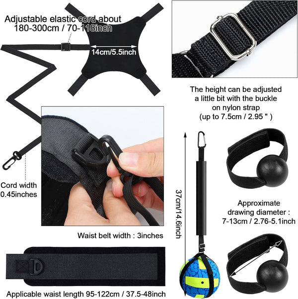 Wettarn 8 Set Volleyball Training Equipment Aid Solo Volleyball Trainer Kit, Include Elastic Resistance Belt Set Spike Trainer Hand Straps Arm