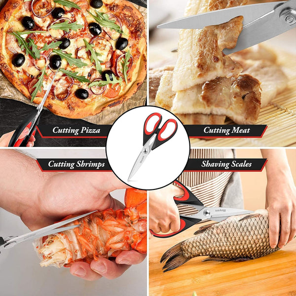 Ibayam Kitchen Scissors All Purpose Heavy Duty, Kitchen Utensils Set, Stainless Steel Cooking Utensils Gadgets, Meat Poultry Food Shears