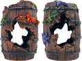 GSD Star-Fish Broken Barrel Decor Resin Betta Tank Accessories Ornaments for Cave Hide Decorations, Broken Barrel X 1Pc, Blue Star Fish Ornaments