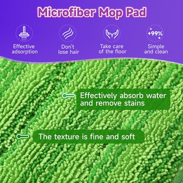 8 Pack Reusable Mop Pads Compatible for Swiffer Powermop,Microfiber Mop Pads for 13-15'' Spray Mop, Floor Mop Pads Refills for Swiffer, Machine