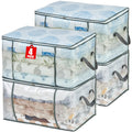 80L Clear Large Storage Bag, Clothes Storage Containers for Organizing Closet, Bedroom, Underbed, Comforters, Clothing, Blankets, Pillow, Foldable