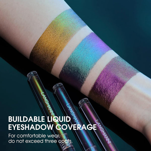Jolilab Metallic Liquid Chameleon Eyeshadow, Multi-Dimensional Eye Looks, Long-Lasting Holographic Glitter Multichrome Eyeshadows Makeup