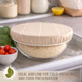 Nectar & Nest Reusable Bowl Covers for Bread Proofing (2 Lg) - Beeswax Bowl Covers Reusable, 100% Organic Cotton, Elastic Cover for Sourdough,