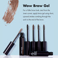 E.L.F., Wow Brow Gel, Volumizing, Buildable, Wax-Gel Hybrid, Creates Full, Voluminous-Looking Brows, Locks Brow Hairs in Place, Neutral Brown,