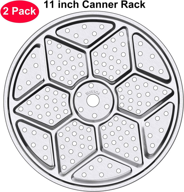 2-Pack 11" Pressure Canner Rack + Cotton Jars Mat, 304 Stainless Steel Cooking Rack, 11 Inch Canning Rack Replacement for Presto All-American and