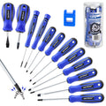 CARTMAN 12 Piece Magnetic Screwdriver Set 6 Phillips and 6 Flat Professional Cushion Grip Hand Tools Set