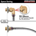 Durasteel Wall Mount Faucet 90-Degree Elbow - Commercial Kitchen Faucet Space Saving Backsplash Kit - Heavy Duty 1/2" IPS Female X 1/2" IPS Male