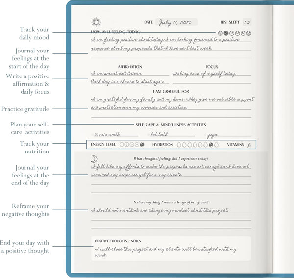 FINDING BALANCE Mental Health Journal â 6-Month Daily Journal with Prompts for Mindfulness, Self-Care & Healing â Anxiety & Depression Relief â