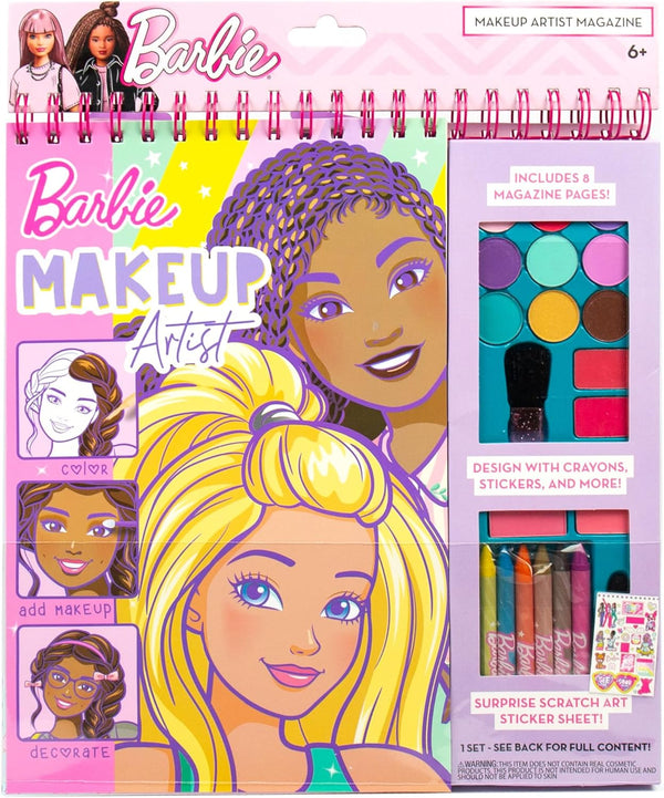 Barbie Makeup Artist Magazine by Horizon Group USA, Create Your Own Hair & Makeup Looks Using 130+ Stencils, 180+ Stickers, Crayons, Pretend