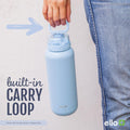 Ello Cooper 32Oz Stainless Steel Water Bottle with Straw and Carry Handle, Double Walled and Vacuum Insulated Metal, Leak Proof Locking Lid with