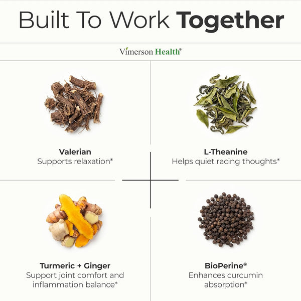 Turmeric Supplement - Turmeric Curcumin with Black Pepper, Melatonin 3Mg & Valerian. Natural Sleep Aid for Adults with L-Theanine, Ginger,
